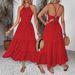 Women's Clothing Summer New SHEIN PETITE Women's Halter Neck Backless Long Hot Style_ecoleips.com