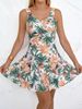 2026 Tropical Print One Piece Swim Dress Women Tummy Control Skirt Swimsuit Floral Leaf Print Conservative Bathing Suit Beachwea_ecoleips.com