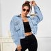 Women's Clothing Denim Jacket Casual Solid Color Jacket Women_ecoleips.com