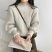 Women's Korean Style Casual Loose Knit Sweater Lantern Sleeve Soft Chic Design Pullover for Autumn Winter_ecoleips.com