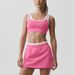Women's Color Block Sports Bra And Skirt Set White Striped Camisole Running Tennis Yoga Wear Two Piece Cross Border Style_ecoleips.com