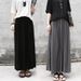 Aria Basics Aria Basics Vintage High Versatile Elastic Waist Artistic Style Casual Women Modal Cotton Pleated Midi Length Skirt_ecoleips.com