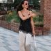 HXAO Lace Asymmetrical Top Women Tanks & Camis Summer 2025 Black Slip Sleeveless Top Ladies Y2k Backless Off Shoulder Camisole_ecoleips.com