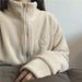 Women's High Neck Fleece Zip-Up Hoodie - Soft Sherpa Lined Winter Pullover With Embroidery, Cozy Oversized Sweatshirt For Casual Wear_ecoleips.com