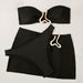 Women's Sexy Strapless Bikini Set Metallic Accent 3-Piece Sporty And Stylish Swimwear with Cover-Up_ecoleips.com