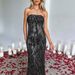 Freet Women's Strapless Dress Trendy Tassel Sequined Style Summer New Arrival_ecoleips.com