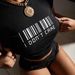 Women's Slim Fit Cropped T-Shirt Short Sleeved Top European American Style Barcode Print Hot Girl Trendy Casual Summer_ecoleips.com