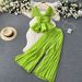 High-End Elegant Fashion Set For Women Summer Pleated Sleeveless Chiffon Blouse + High-Waisted Wide-Leg Pants Two-Piece_ecoleips.com