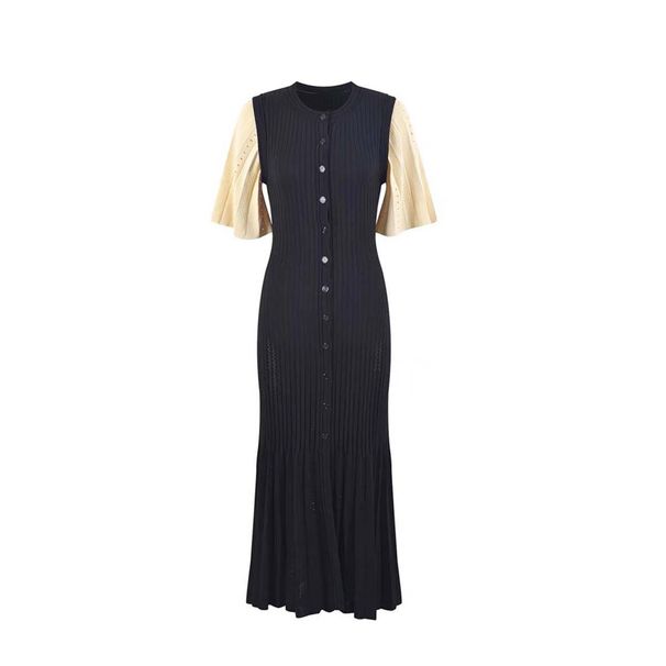 Women's Clothing High End Slim Waist Hollow Slim Knitted Dress For Women_ecoleips.com