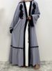High Quality Simple Elegant Turkey Black Embroidered Abaya Kaftan Muslim Dresses Women Kimono Dress Dubai Middle East Nida Robe_ecoleips.com