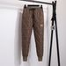Women's Clothing Women's Winter Thermal Pants With Diamond Quilted Pattern, Loose Fit, Elastic Cuff, Casual Streetwear (Black/White/Brown, S-4XL)_ecoleips.com