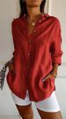 Women's Clothing New Single Breasted Pleated Lapel Shirt Women's Solid Color Roll Up Sleeve Top_ecoleips.com