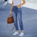 Women's Clothing High Stretch Small Feet Denim Trousers_ecoleips.com