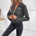 Women's Faux Suede Zip-Up Bomber Jacket – Winter Slim Fit Cropped Jacket With Stand Collar (Grey/Pink/Burgundy, S-XXL)_ecoleips.com