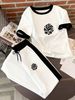Casual Comfort Printed Short-Sleeve Top & Wide-Leg Pants Set (Black/White, S-XL) – Breathable Loungewear For Women_ecoleips.com