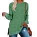Women's Long Sleeved Round Neck Color Split Top Loose Casual Pullover T-shirt_ecoleips.com