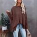 Women's Waffle Knit Top – Asymmetrical Shoulder Batwing Sleeve Blouse (Black/White/Silver/Red/Blue/Brown/Army Green/Olive) – S To Xxl_ecoleips.com
