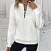 Women's Quilted Zip Up Hoodie Cardigan Long Sleeve Elegant Fashion England Style Polyester Autumn Winter Hoodies Sweatshirts_ecoleips.com