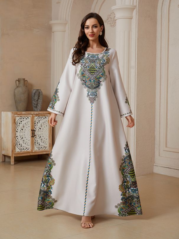 Women's Long Sleeved Elegant Long Robe Dress SW2601 European And American Cross Border Style in Stock_ecoleips.com