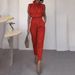 Women's Clothing Summer Personality Shoulder Slimming Waist Belt Decorated Pants Set_ecoleips.com