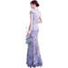 Elegant Chinese Qipao Dress Modern Long Cheongsam Retro Floral Print Women's Fashion Dress_ecoleips.com