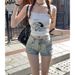 2025s American Style Spicy Girl Denim Shorts For Women 2025 Summer New Low Waist A-line Slim Fit Hip-hugging Hot Pants_ecoleips.com