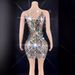 Women's Clothing Glitter Mirror Sequins Sexy Sleeveless Mini Ladies Evening Dress_ecoleips.com