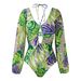 Long Sleeve Rash Guard Swimsuit – Tropical Floral Print UV Protection One-Piece With Tummy Control (UPF 50+, Quick-Dry Polyester)_ecoleips.com