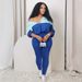Women's Clothing Autumn And Winter Leisure Sports Style Long Sleeved Pullover Splicing Hooded Top Tights Trousers Suit_ecoleips.com