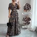 New Cross-Border Elegant Leopard Print V-Neck Long Dress European And American_ecoleips.com