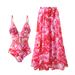 Women's Red One Piece Swimsuit Sexy Suspender Design Summer Vacation_ecoleips.com