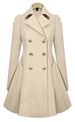Elegant Double-Breasted Trench Coat For Women – Plus Size Long Coat With High-Density Twill Fabric, Slim Fit & Office Chic (Beige, Navy Blue)_ecoleips.com