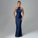 Elegant Backless Strappy Satin Dress For Women - Summer Slim Fit Sleeveless Party Dress With Adjustable Ties_ecoleips.com