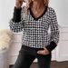 Women's Long Sleeve V-Neck Leopard Print T-Shirt - Soft Milk Silk Blend, Comfortable & Stylish Casual Top For Spring & Summer_ecoleips.com