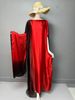 Satin Silk Gradient Print Muslim Plus Size Women's Two-Piece Robe Set_ecoleips.com