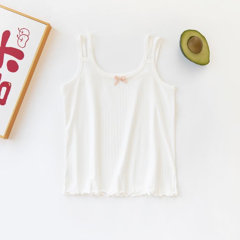 Summer Children's Sweet Bow Girls, Comfortable Wood Fiber Camisole For Girls_ecoleips.com