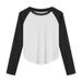American Retro Autumn And Winter Round-Neck, Form-Fitting, Contrasting Color German Velvet Long-Sleeved Base Layer Top,_ecoleips.com