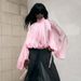 Women’s High-Neck Blouse With Lantern Sleeves – Sheer Crinkle Texture & Boho Chic Style_ecoleips.com