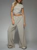 Women's Clothing High-Waisted Striped Casual Pants For Women Summer Fashion Loose Wide-Leg Style Set For Formal & Casual For Women_ecoleips.com