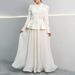 Women's Clothing Elegant And Versatile Loose Three Dimensional Flower Ruffled Long Sleeved Skirt Suit_ecoleips.com