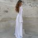 Talenza Summer Backless Long Dress White Sexy High Waisted See Through Slim Dress Fashion New Women's Beach Cover Vacation Dress_ecoleips.com
