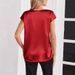 Women's Clothing Satin T-Shirt Short Sleeve Top - Luxe Casual Essential In Solid Colors_ecoleips.com