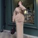 V-Neck Ribbed Tie-Waist Knit Sweater & Pencil Skirt Set - Autumn Casual Outfit For Women (XS-XXL, Multiple Colors)_ecoleips.com
