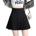 ng2510292 Black Pleated Women, Autumn And Winter Half Summer 2024 New High-waisted Slimming Student A-line Skirt, Short Skirt For_ecoleips.com