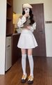 Beige Fine Pleated Pleated Skirt Women's Spring 2026 New High Waist Thin A Word Summer Suit Skirt_ecoleips.com