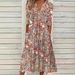 Women's Summer V Neck Casual Dress Printed with Pockets European And American Style Vacation Homewear 2023 New Arrival_ecoleips.com
