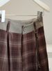 K New Style Stylish Plaid Suit Wide Leg Pants For Women Retro High Waist Slimming A-line Five Quarter Pants_ecoleips.com