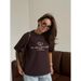 Retro Fashion Women's Casual T-Shirt Ins Style Letter Print 100% Cotton Short Sleeve Top Versatile And Unique_ecoleips.com