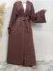 New Solid Color Design Kimono Cardigan Islamic Clothing Muslim Women Dubai Abaya Elegant Robe Products Turkey Evening Dresses_ecoleips.com