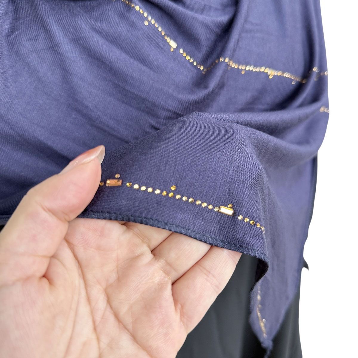Women's Clothing Muslim Accessories Premium Modal Hijab Scarf With Rhinestone Embellishments – Soft & Breathable Long Shawl For Women, Elegant_ecoleips.com